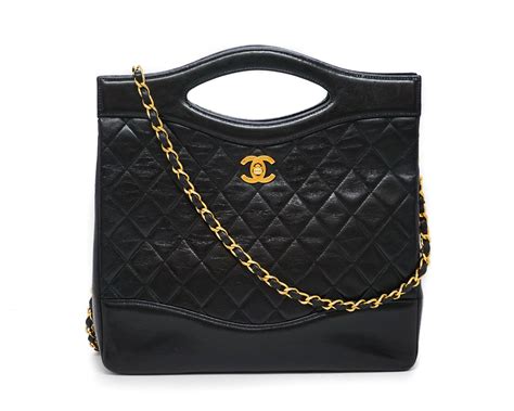 chanel black bag tote|chanel 31 large shopping bag.